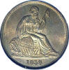 Obverse of 1838-O Dime